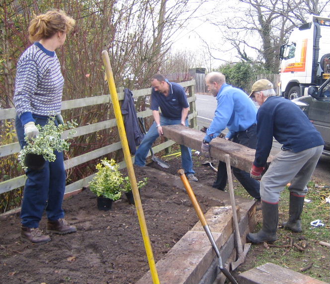 Gardening near Acton Bridge Station
