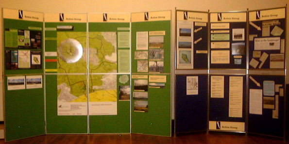 The SAG display boards, put together by willing volunteers without a PR budget